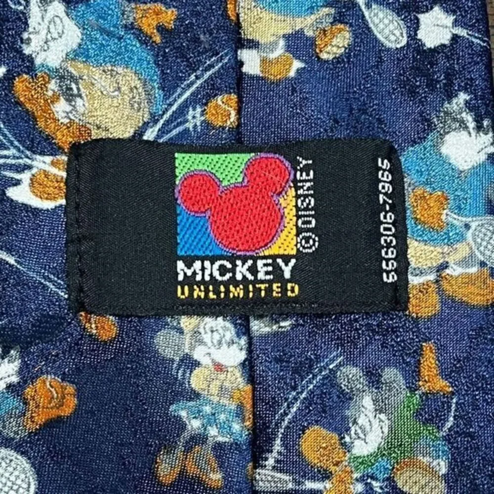 Mickey Unlimited Tennis Tie Mens‎ OS Navy Blue Disney Mickey Minnie Mouse Retro